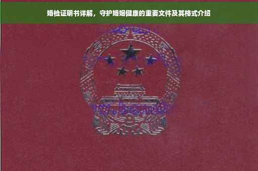 婚检证明书详解，守护婚姻健康的重要文件及其格式介绍