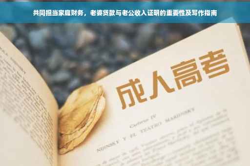 共同担当家庭财务，老婆贷款与老公收入证明的重要性及写作指南