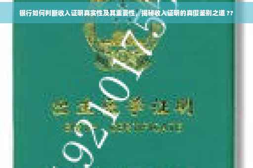 银行如何判断收入证明真实性及其重要性，揭秘收入证明的真假鉴别之道 ??