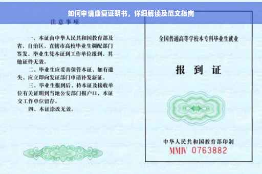 如何申请康复证明书，详细解读及范文指南
