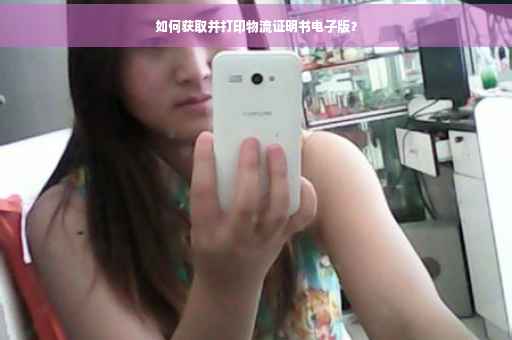 如何获取并打印物流证明书电子版？