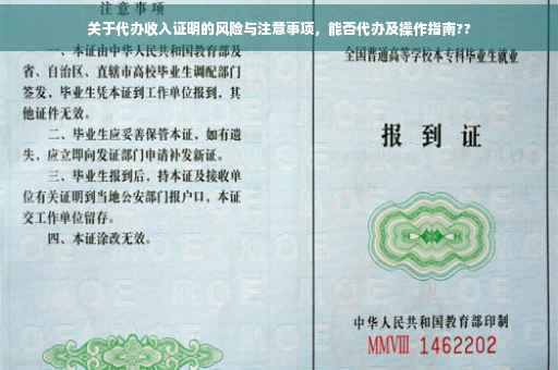 关于代办收入证明的风险与注意事项，能否代办及操作指南??