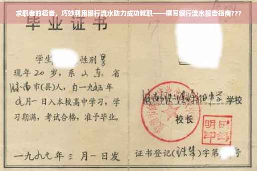 求职者的福音，巧妙利用银行流水助力成功就职——撰写银行流水报告指南???
