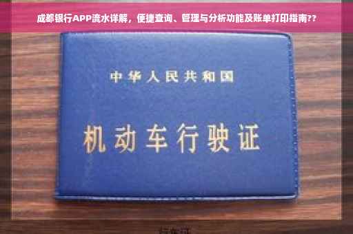 成都银行APP流水详解，便捷查询、管理与分析功能及账单打印指南??