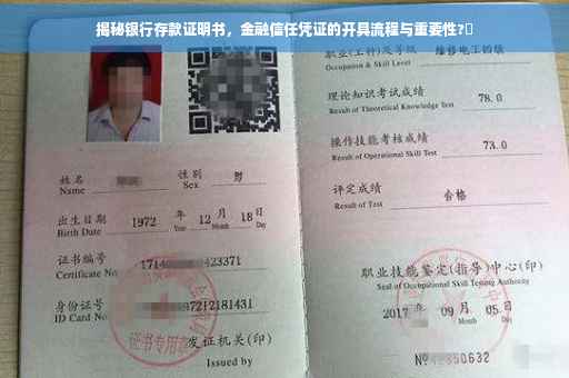 揭秘银行存款证明书，金融信任凭证的开具流程与重要性?✨
