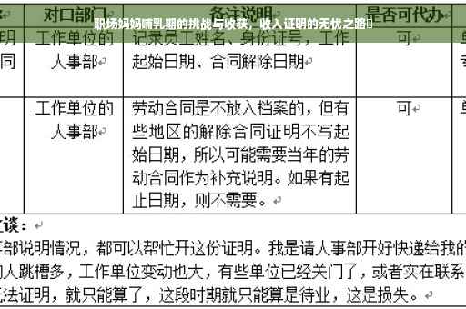 职场妈妈哺乳期的挑战与收获，收入证明的无忧之路✨