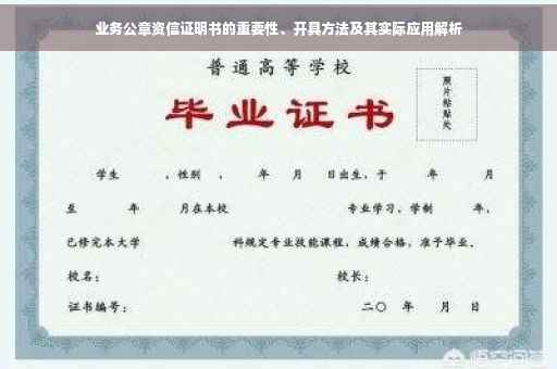 业务公章资信证明书的重要性、开具方法及其实际应用解析