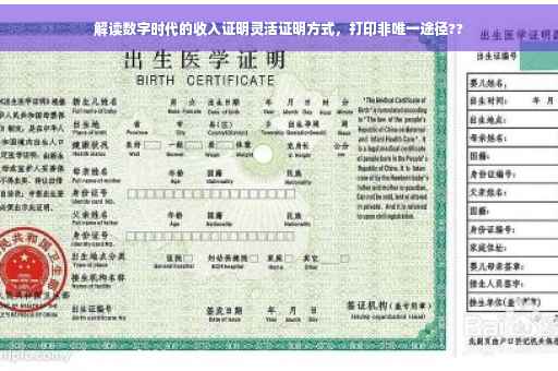 解读数字时代的收入证明灵活证明方式，打印非唯一途径??