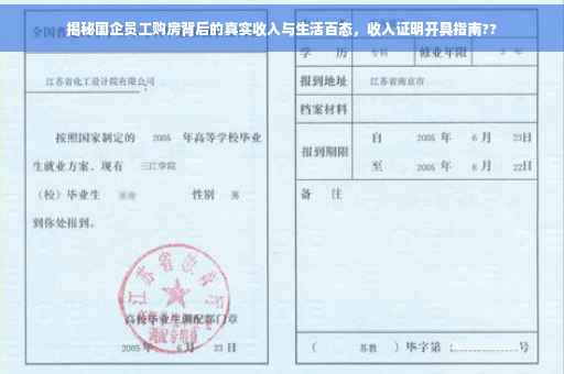 揭秘国企员工购房背后的真实收入与生活百态，收入证明开具指南??