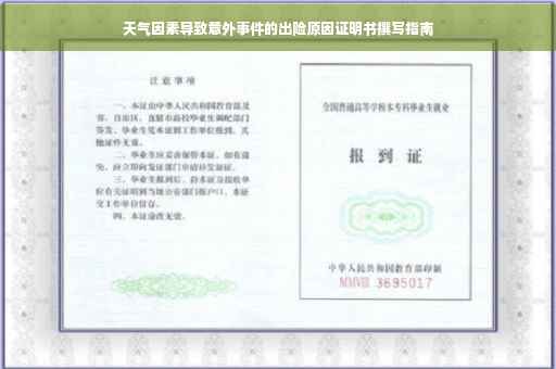 天气因素导致意外事件的出险原因证明书撰写指南