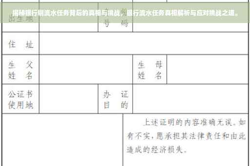 揭秘银行刷流水任务背后的真相与挑战，银行流水任务真相解析与应对挑战之道。