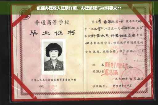 低保办理收入证明详解，办理流程与材料要求??