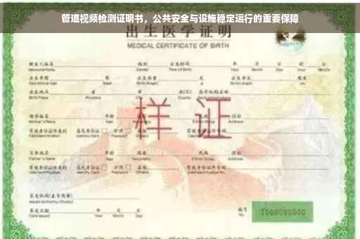 管道视频检测证明书，公共安全与设施稳定运行的重要保障
