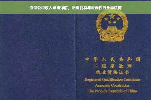 派遣公司收入证明详解，正确开具与重要性的全面指南