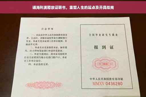 通海刑满释放证明书，重塑人生的起点及开具指南