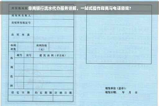阜南银行流水代办服务详解，一站式操作指南与电话咨询?