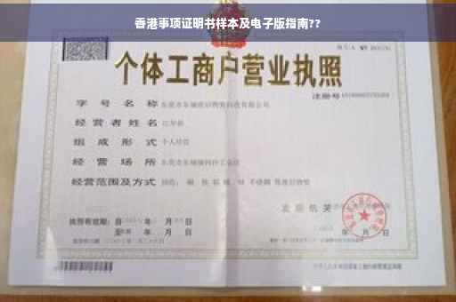 香港事项证明书样本及电子版指南??