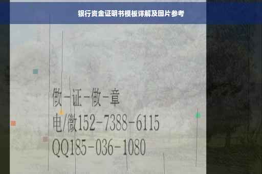 银行资金证明书模板详解及图片参考