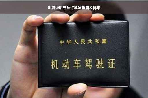 出资证明书原件填写指南及样本