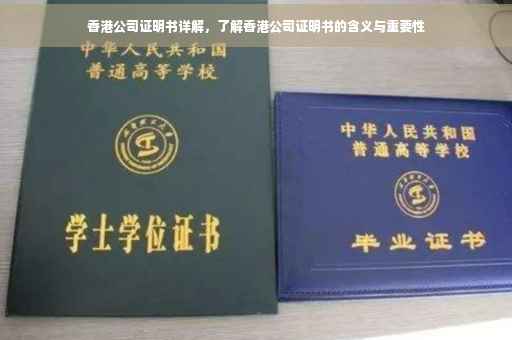 香港公司证明书详解，了解香港公司证明书的含义与重要性