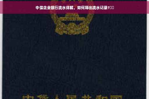 中信企业银行流水详解，如何导出流水记录?⚡️