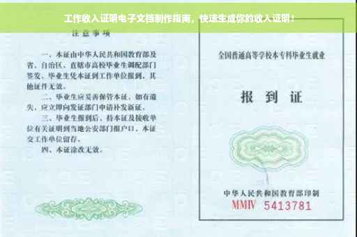 工作收入证明电子文档制作指南，快速生成你的收入证明！