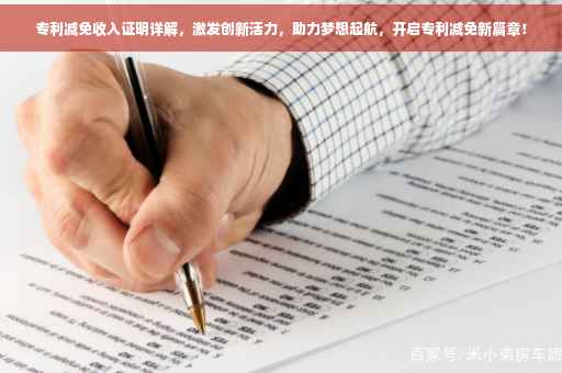 专利减免收入证明详解，激发创新活力，助力梦想起航，开启专利减免新篇章！