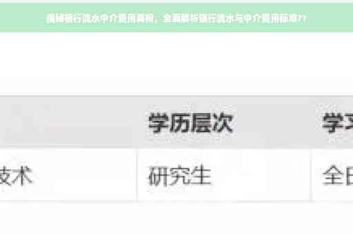 揭秘银行流水中介费用真相，全面解析银行流水与中介费用标准??