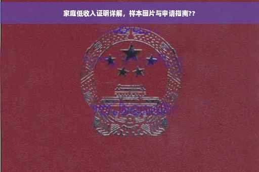 家庭低收入证明详解，样本图片与申请指南??