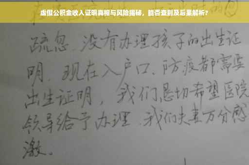 虚假公积金收入证明真相与风险揭秘，能否查到及后果解析?
