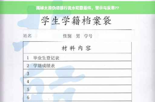 揭秘太原伪造银行流水犯罪案件，警示与反思??