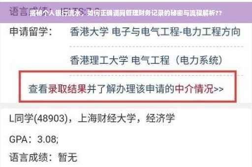 揭秘个人银行流水，如何正确调阅管理财务记录的秘密与流程解析??