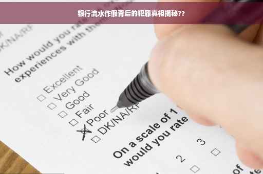 银行流水作假背后的犯罪真相揭秘??