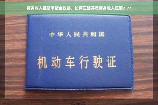 劳务收入证明申请全攻略，如何正确开具劳务收入证明？??