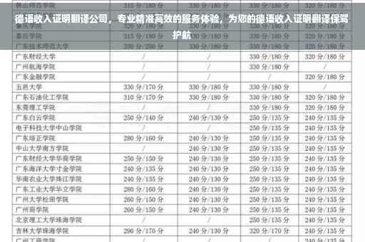 德语收入证明翻译公司，专业精准高效的服务体验，为您的德语收入证明翻译保驾护航