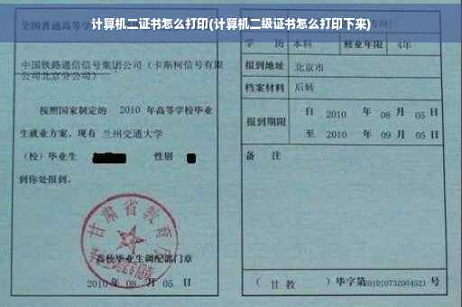 计算机二证书怎么打印(计算机二级证书怎么打印下来)