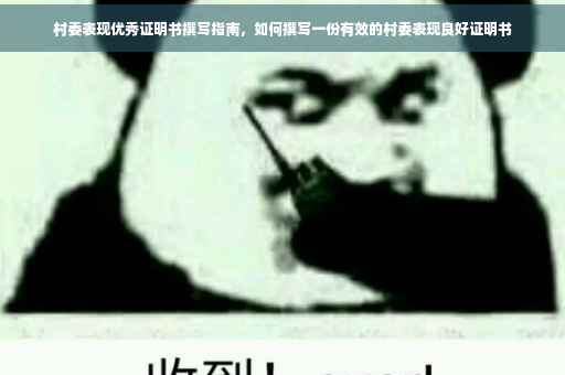村委表现优秀证明书撰写指南，如何撰写一份有效的村委表现良好证明书