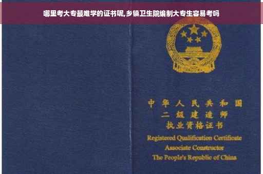 哪里考大专最难学的证书呢,乡镇卫生院编制大专生容易考吗