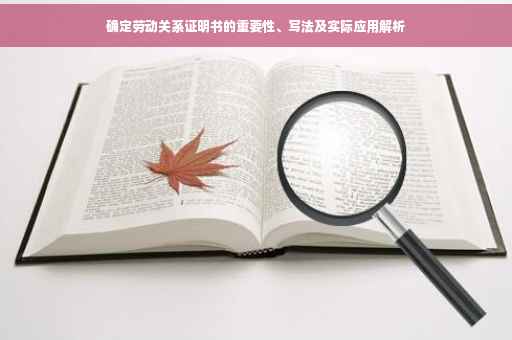 确定劳动关系证明书的重要性、写法及实际应用解析