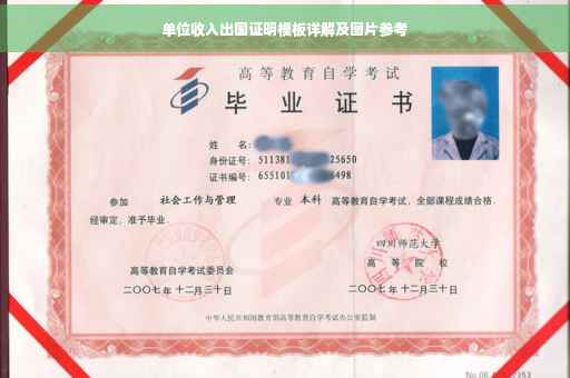 单位收入出国证明模板详解及图片参考