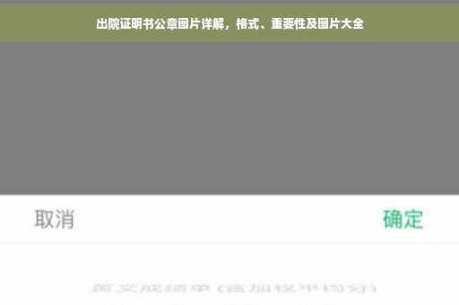 出院证明书公章图片详解，格式、重要性及图片大全
