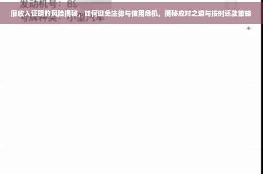 假收入证明的风险揭秘，如何避免法律与信用危机，揭秘应对之道与按时还款策略