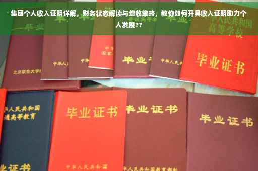 集团个人收入证明详解，财务状态解读与增收策略，教你如何开具收入证明助力个人发展??