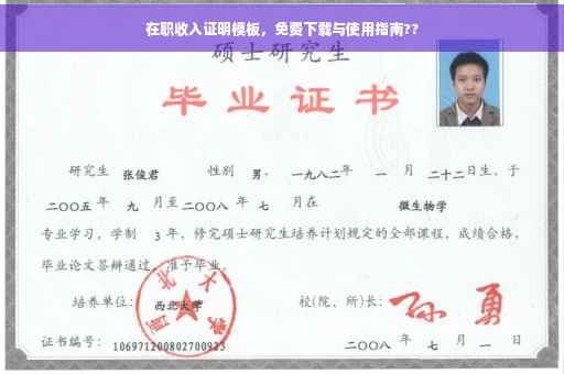 在职收入证明模板，免费下载与使用指南??