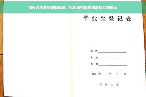 银行流水贷款作假揭秘，犯罪真相曝光与法律红线警示
