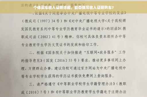 个体买车收入证明详解，能否撰写收入证明购车？