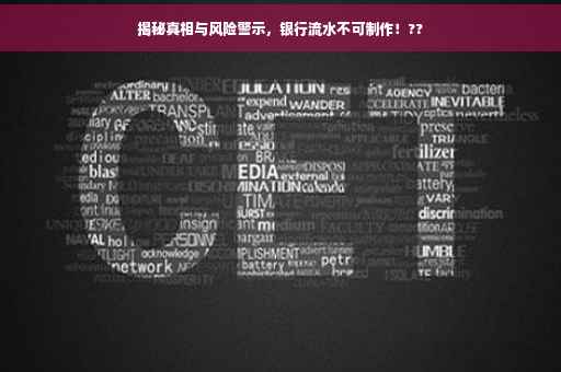 揭秘真相与风险警示，银行流水不可制作！??