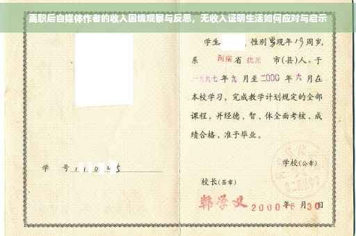 离职后自媒体作者的收入困境观察与反思，无收入证明生活如何应对与启示