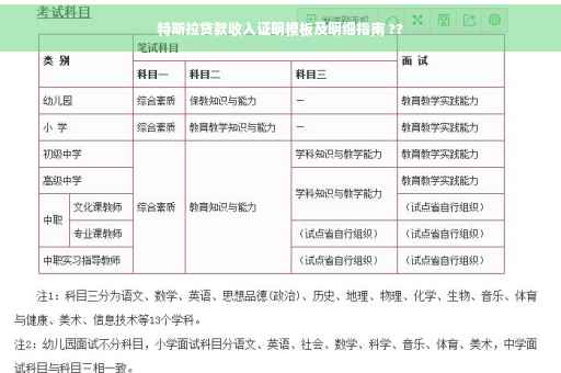 特斯拉贷款收入证明模板及明细指南 ??