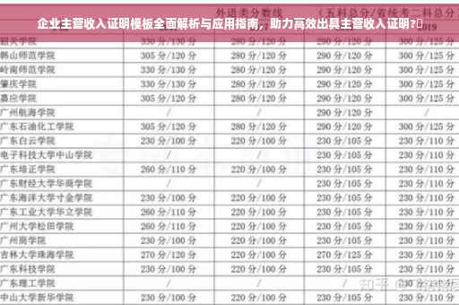 企业主营收入证明模板全面解析与应用指南，助力高效出具主营收入证明?✨